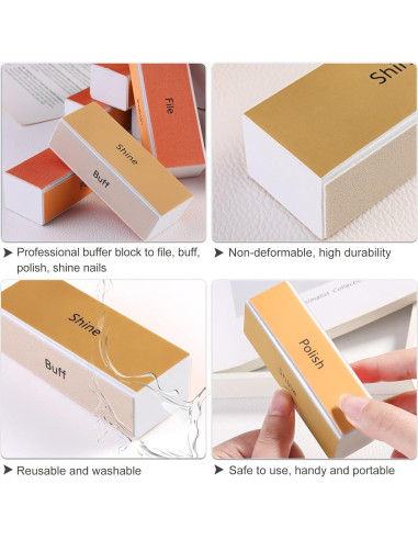 Bloques de Pulido de Uñas Reutilizables SUTOKAKA 4 Pcs