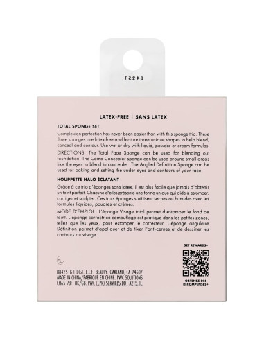 Set de Esponjas de Maquillaje e.l.f. Total Sponge - 3 Piezas