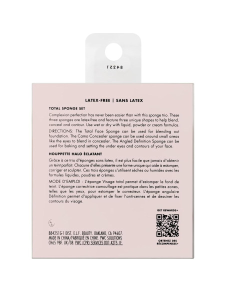 Set de Esponjas de Maquillaje e.l.f. Total Sponge - 3 Piezas