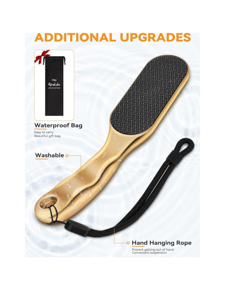 Lima de Pies Veinsgrain Nano Glass Dorada 22.86cm - Exfoliador