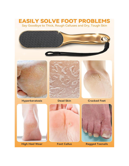 Lima de Pies Veinsgrain Nano Glass Dorada 22.86cm - Exfoliador