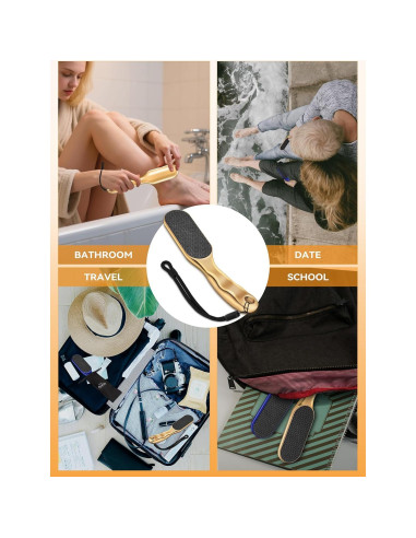 Lima de Pies Veinsgrain Nano Glass Dorada 22.86cm - Exfoliador