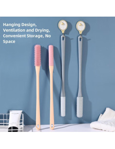 Cepillo Exfoliador para Pies y Dedos con Mango Largo Rosa - 2 Pack 2