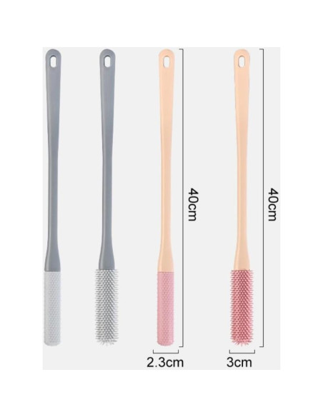 Cepillo Exfoliador para Pies y Dedos con Mango Largo Rosa - 2 Pack