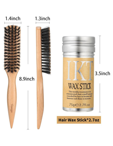 Juego de Cepillo y Cera para Cabello RAVEGO - Control Frizz