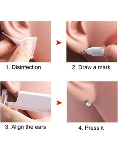 Kit de perforación de orejas Lvyue - 2 unidades estériles 2