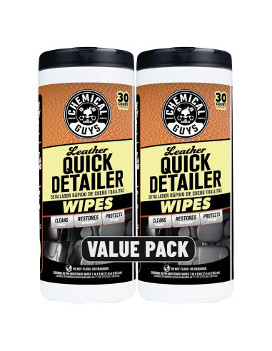 Toallitas Detalladoras Rápidas para Cuero Chemical Guys 30 ct
