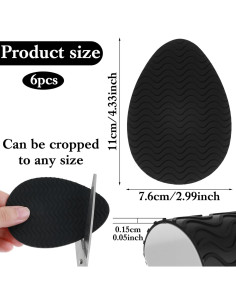6 Almohadillas Antideslizantes Nogeqi para Zapatos Goma Negra 2