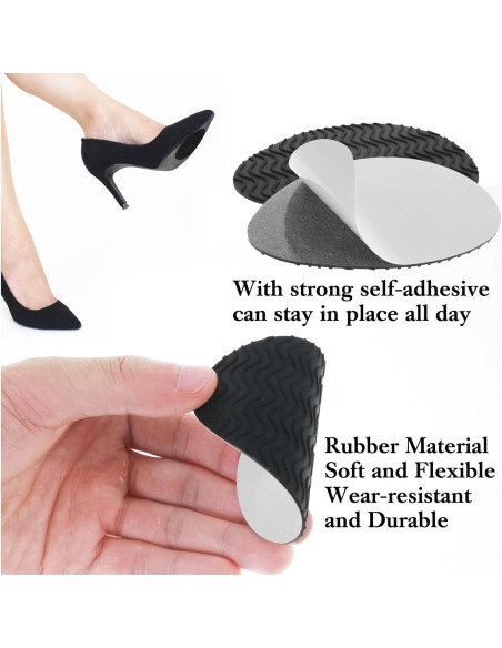 6 Almohadillas Antideslizantes Nogeqi para Zapatos Goma Negra