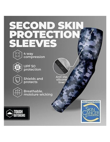 Manguitas de compresión Tough para brazos - Camuflaje 18-20 cm