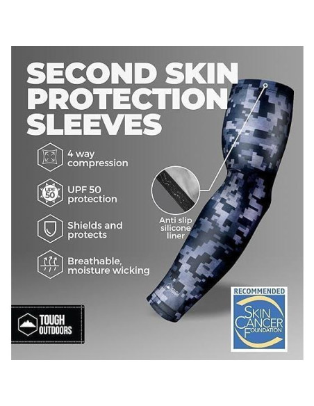 Manguitas de compresión Tough para brazos - Camuflaje 18-20 cm