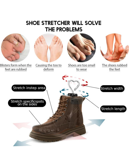 Estirador de Zapatos Ajustable JJDPARTS Unisex Negro