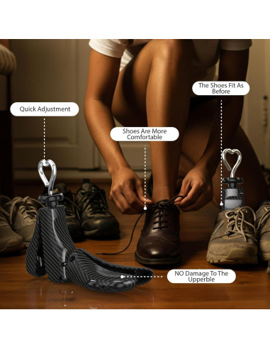 Estirador de Zapatos Ajustable JJDPARTS Unisex Negro