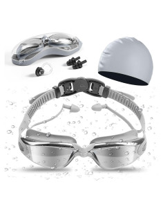 Conjunto Gafas de Natación y Gorra Silicona UV Antivaho Adulto