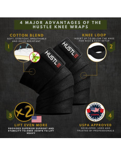 Fajas de Rodilla Hustle Athletics - Soporte Ajustable para Ejercicio 2