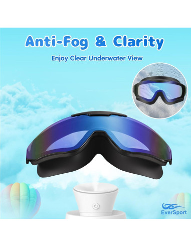 Gafas de Natación EverSport para Niños 8-16 Años - Antivaho UV