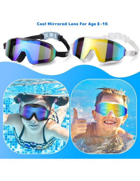 Gafas de Natación EverSport para Niños 8-16 Años - Antivaho UV