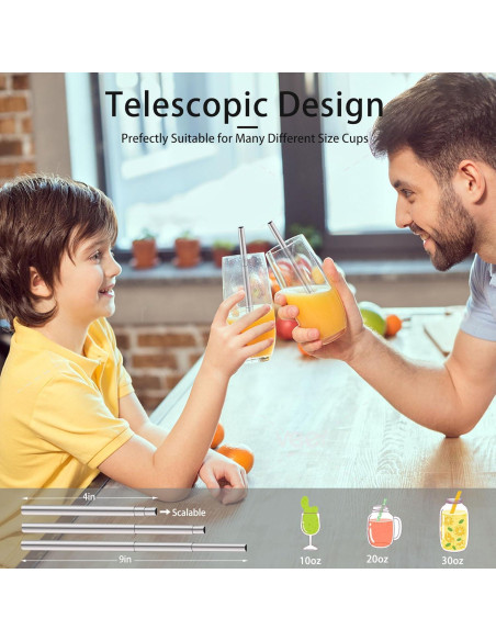 Popote Plegable KLDZOOF de Acero Inoxidable Oro Rosa