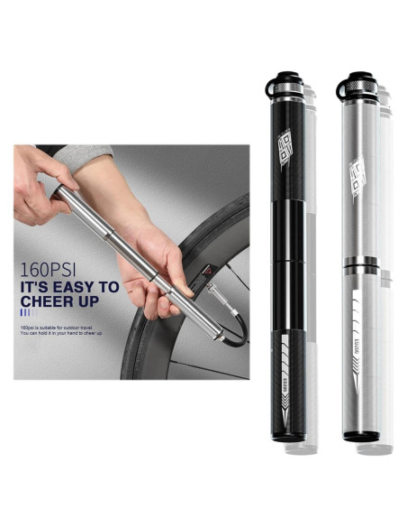 Bomba de Bicicleta ENLEE Mini 160 PSI Aluminio Negra