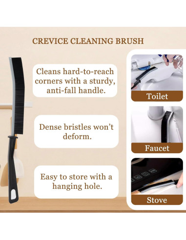 Juego de 8 Cepillos de Cocina Holylofty - Mango Largo y Palma