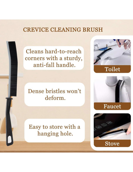 Juego de 8 Cepillos de Cocina Holylofty - Mango Largo y Palma