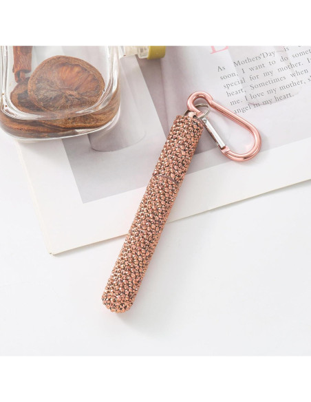 Popote Plegable KLDZOOF de Acero Inoxidable Oro Rosa