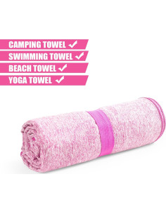 Toalla de Microfibra KISS QUEEN 80x178 cm Rosa Secado Rápido 2