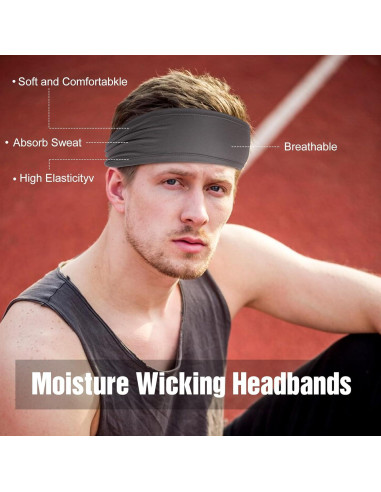 Paquete de 6 Diademas Deportivas ONUPGO Unisex Absorbentes