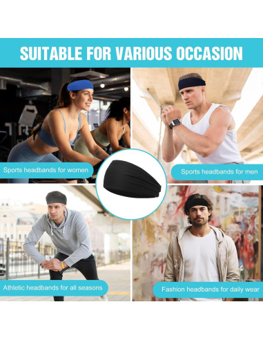 Paquete de 6 Diademas Deportivas ONUPGO Unisex Absorbentes