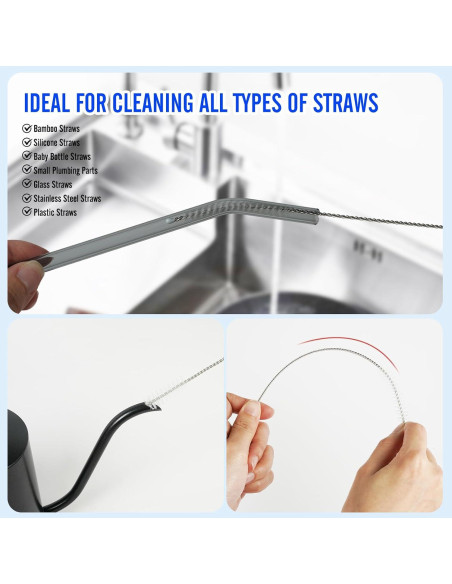 Juego de 8 Cepillos de Cocina Holylofty - Mango Largo y Palma