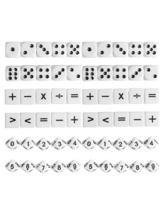 60 Dados Matemáticos de Acrílico Lohoee 16mm para Niños