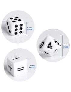 60 Dados Matemáticos de Acrílico Lohoee 16mm para Niños 2
