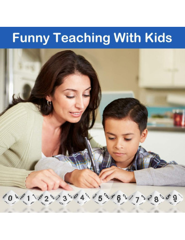 60 Dados Matemáticos de Acrílico Lohoee 16mm para Niños