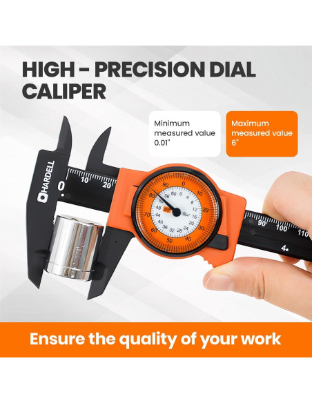 Calibre de Dial HARDELL 6" (15.24 cm) Precisión +/-0.02 cm