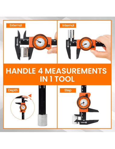 Calibre de Dial HARDELL 6" (15.24 cm) Precisión +/-0.02 cm
