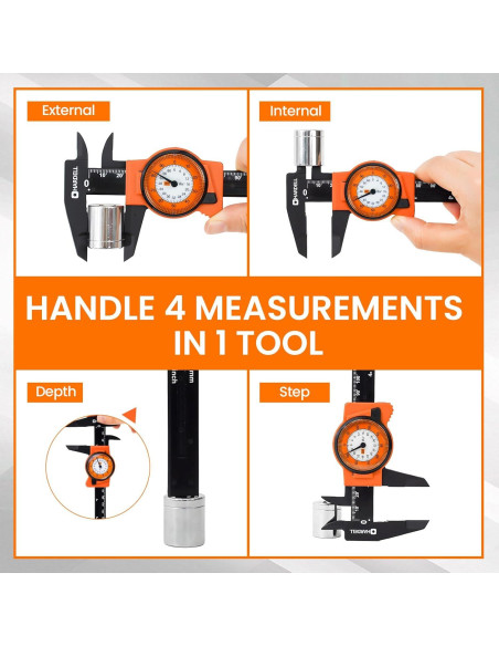 Calibre de Dial HARDELL 6" (15.24 cm) Precisión +/-0.02 cm