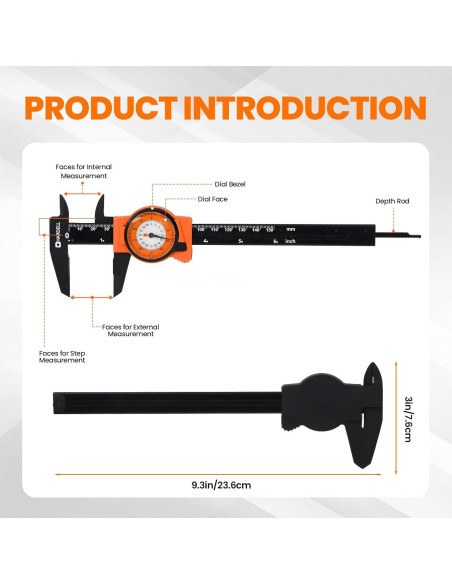 Calibre de Dial HARDELL 6" (15.24 cm) Precisión +/-0.02 cm