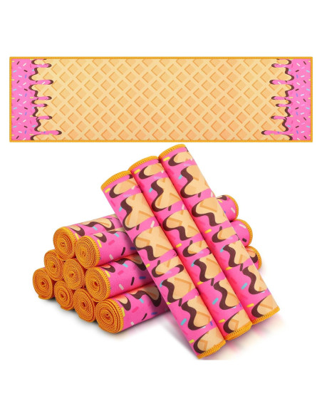 Juego de 12 Toallas de Enfriamiento Peryiter Microfibra Rosa 101.6x30.5cm