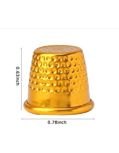 40 Dedales de Costura Dorados ABMFG Metal Acolchar 2