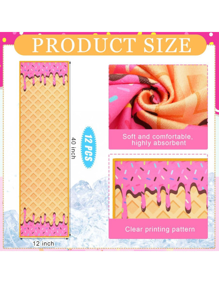 Juego de 12 Toallas de Enfriamiento Peryiter Microfibra Rosa 101.6x30.5cm