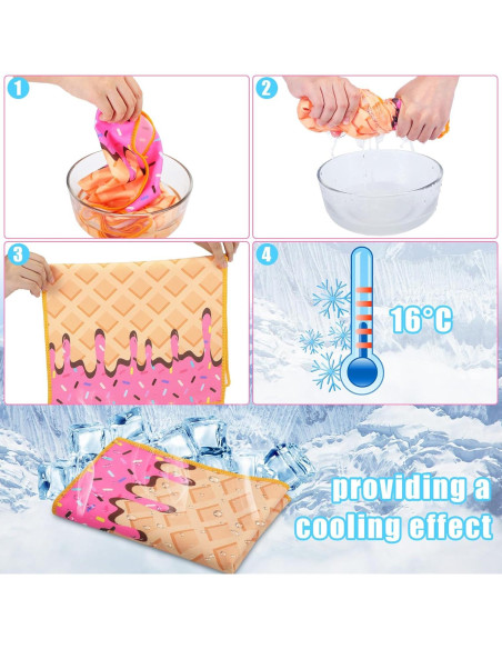 Juego de 12 Toallas de Enfriamiento Peryiter Microfibra Rosa 101.6x30.5cm