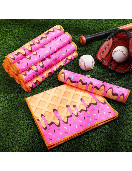 Juego de 12 Toallas de Enfriamiento Peryiter Microfibra Rosa 101.6x30.5cm