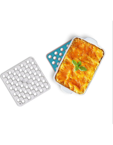 Conjunto de 2 Trivets de Silicona Joseph Joseph Azul/Blanco