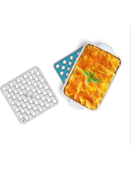 Conjunto de 2 Trivets de Silicona Joseph Joseph Azul/Blanco