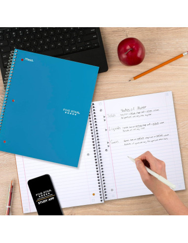 Cuaderno Espiral Five Star 5 Asignaturas 200 Hojas Azul