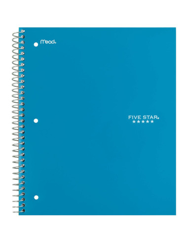 Cuaderno Espiral Five Star 5 Asignaturas 200 Hojas Azul