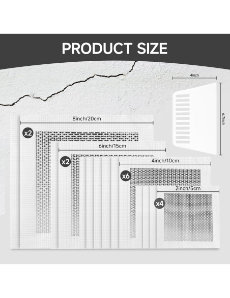 Kit de Parcheo de Pared Moller 19 Piezas Aluminio 2-8"