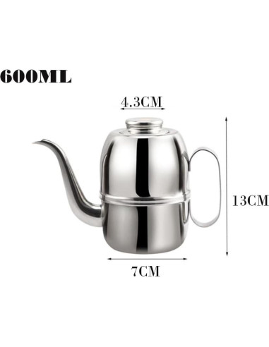 Dispensador de Aceite Acero Inoxidable Zaoalife 150ml 7x13cm