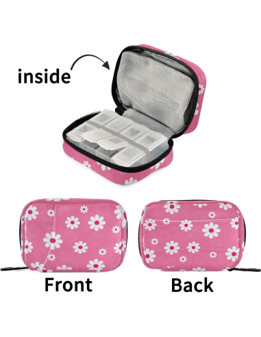 Organizador de Pastillas Sletend 604 Floral Portátil 11.68x7.99cm