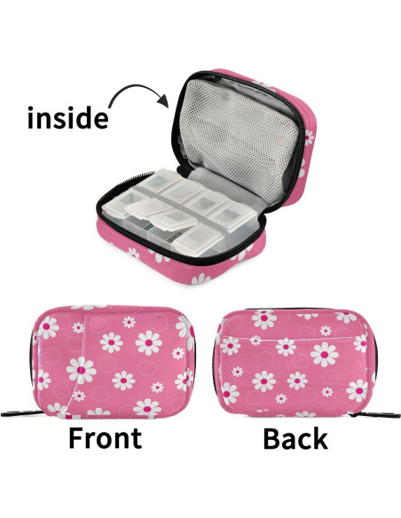 Organizador de Pastillas Sletend 604 Floral Portátil 11.68x7.99cm